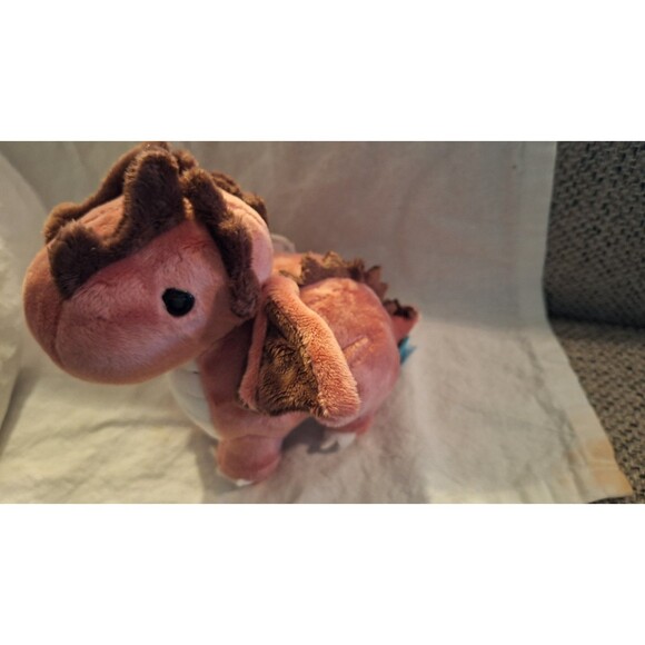 Bellzi Draggi Red Dragon Plush Toy 6” Kawaii Stuffed Animal in Mauve White Brown - Picture 7 of 10